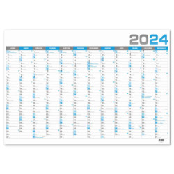 Nástěnný roční kalendář 2024  B1 - Modrá