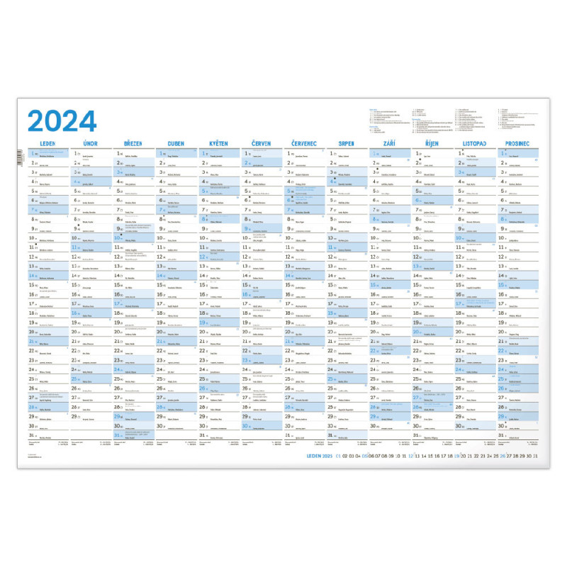 Nástěnný roční kalendář 2024 B1