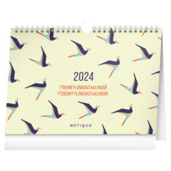 Stolní kalendář 2024 Týdenní plánovací Ptáčci s háčkem 