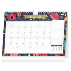 Stolní kalendář 2024 Měsíční plánovací Květy s háčkem 