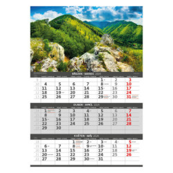 Nástěnný kalendář 2024 - Hory – 3měsíční/Hory – 3mesačné 
