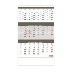 Nástěnný kalendář 2024 - Tříměsíční šedý