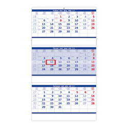 Nástěnný kalendář 2024 - Tříměsíční modrý