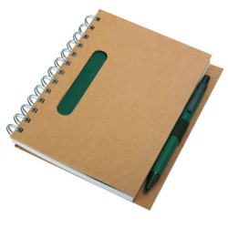 ENVIVO zápisník B6 s perem, zelená/béžová