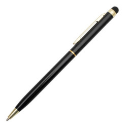 TOUCH TIP GOLD kovové kuličkové pero se stylusem, černá