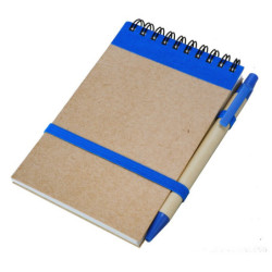 KRAFT zápisník s čistými stranami 90x140 / 140 stran s propiskou, modrá/béžová