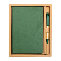 FOREST sada zápisníku a pera v dárkové krabičce, zelená