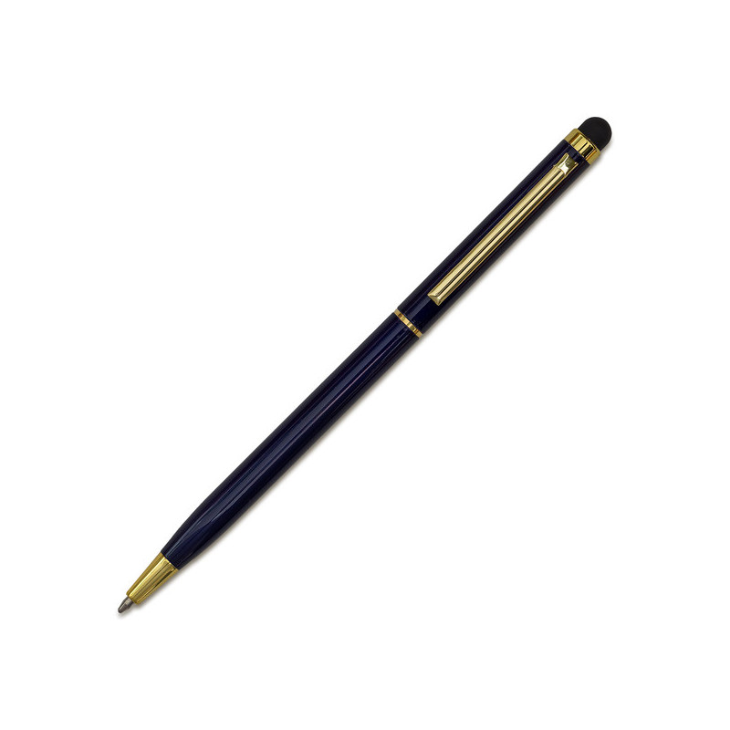 TOUCH TIP GOLD kovové kuličkové pero se stylusem, tmavě modrá