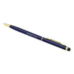 TOUCH TIP GOLD kovové kuličkové pero se stylusem, tmavě modrá
