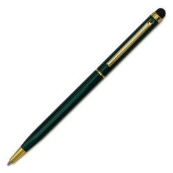 TOUCH TIP GOLD kovové kuličkové pero se stylusem, tmavě zelená