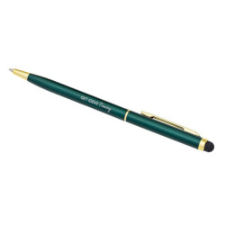TOUCH TIP GOLD kovové kuličkové pero se stylusem, tmavě zelená