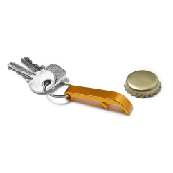 ALVAR Kovový přívěsek na klíče - otvírák lahví, stříbrný