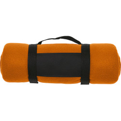 BÁRA Fleecová deka s popruhem přes rameno, oranžová