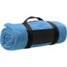 BÁRA Fleecová deka s popruhem přes rameno, světle modrá