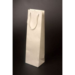 VINNIE Papírová taška na láhev vína 12x39x9 cm, bílá