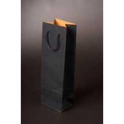 VINNIE Papírová taška na láhev vína 12x39x9 cm, modrá