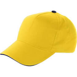 PROGRESA Pětipanelová bavlněná čepice, žlutá