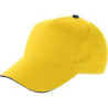 PROGRESA Pětipanelová bavlněná čepice, žlutá