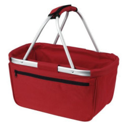BERNARD Skládací nákupní košík s kapsou na zip, červená