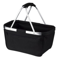 BERNARD Skládací nákupní košík s kapsou na zip, černý