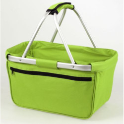 BERNARD Skládací nákupní košík s kapsou na zip, zelený