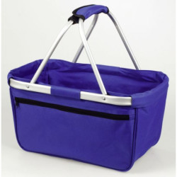 BERNARD Skládací nákupní košík s kapsou na zip, královsky modrý