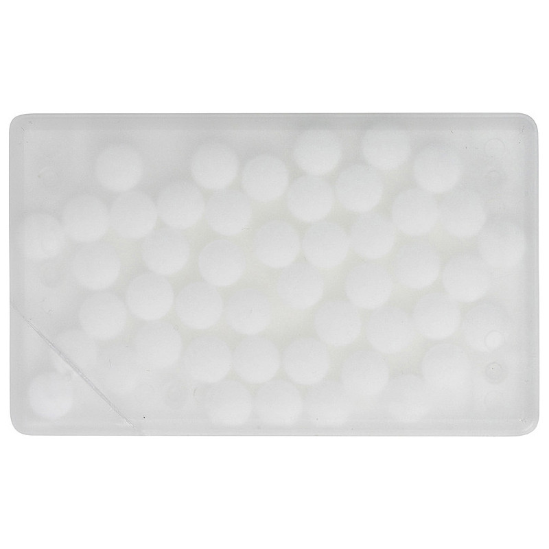 KREDITKA Krabička s mentolovými bonbony ve tvaru kreditní karty, transparentní