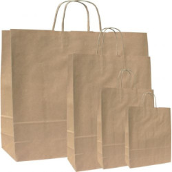 MONKA 32 Papírová taška 32 × 13 × 42,5 cm, kroucená držadla, hnědá