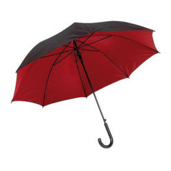 RICHTER Automatický klasický deštník s černou venkovní stranou a červeným vnitřkem