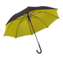 RICHTER Automatický klasický deštník s černou venkovní stranou a žlutým vnitřkem