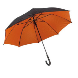 RICHTER Automatický klasický deštník s černou venkovní stranou a oranžovým vnitřkem