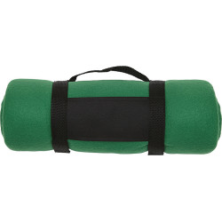 BÁRA Fleecová deka s popruhem přes rameno, zelená