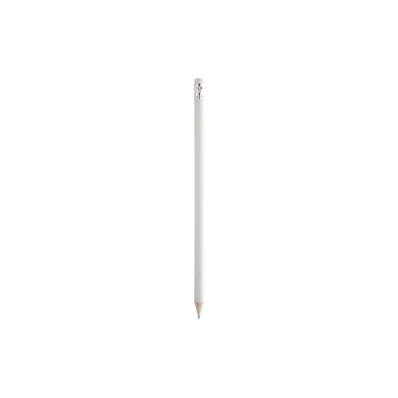 GORETA Dřevěná tužka s gumou, bílá