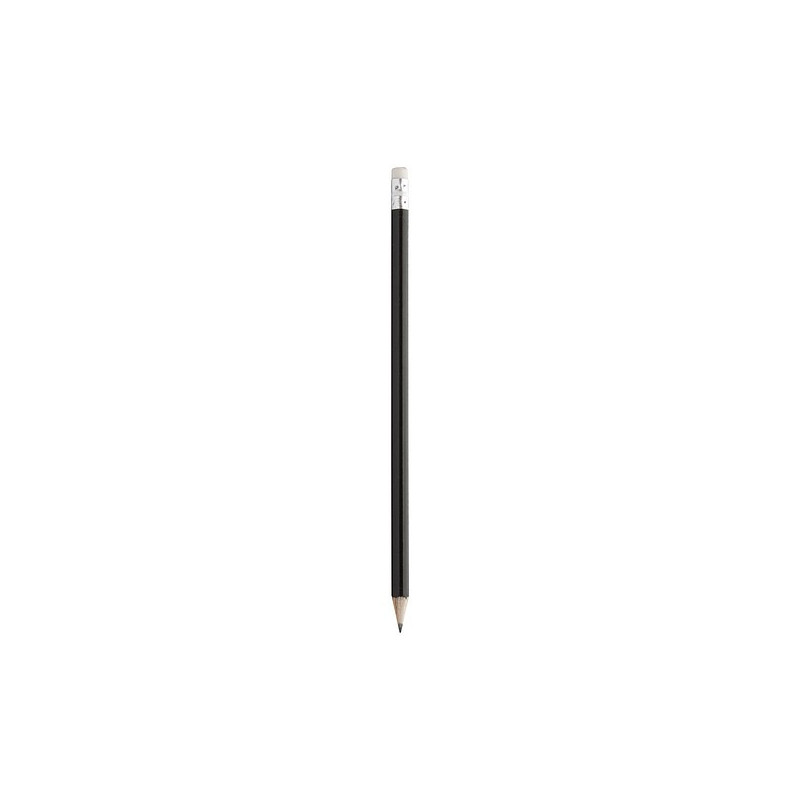 GORETA Dřevěná tužka s gumou, černá