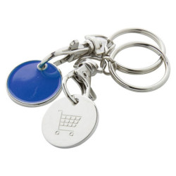 SERINO Kovový přívěsek na klíče s žetonem do nákupního vozíku, modrý