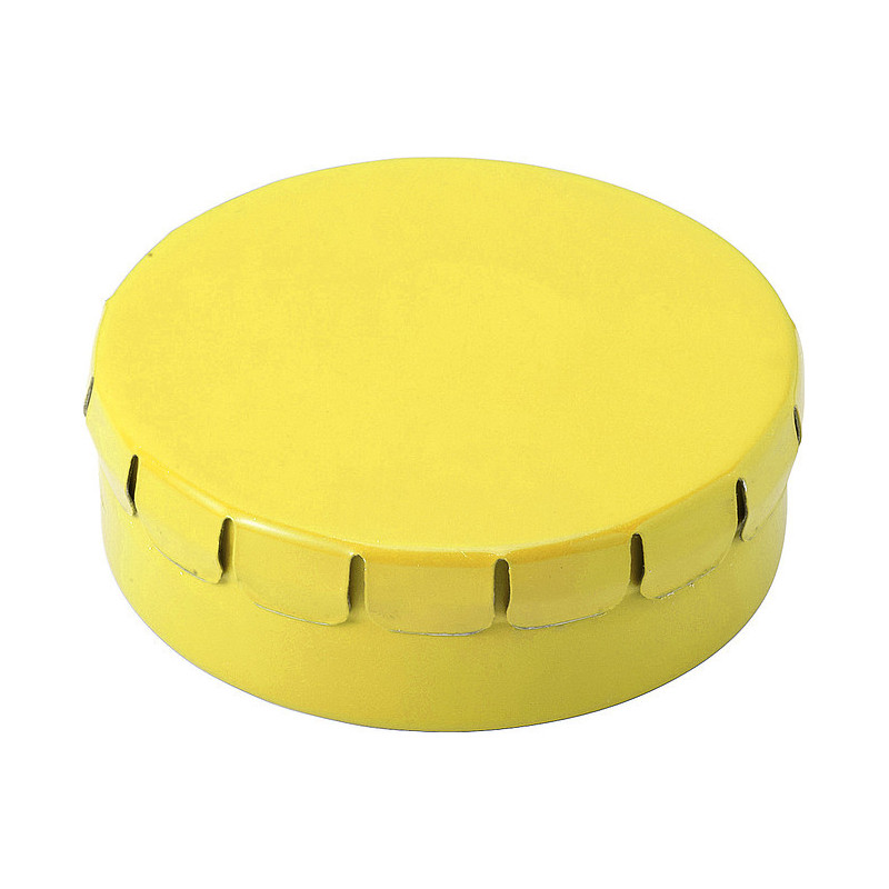 KAPSÍK Kovová krabička s mentolovými bonbony, cca 40 ks, žlutá