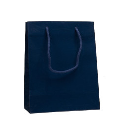 PRIMATA Papírová taška 22 x 10 x 27,5 cm, lamino lesk, modrá