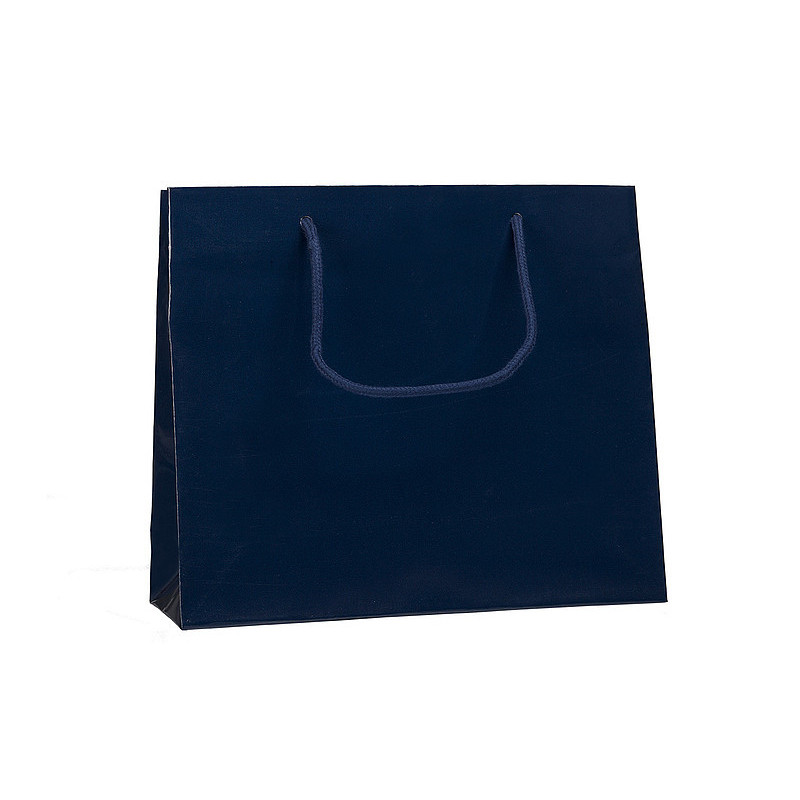 PRIMATA Papírová taška 32 x 10 x 27,5 cm, lamino lesk, modrá