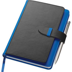 SMARTER Poznámkový blok A5 s kapsičkami na pero a vizitky, modrý
