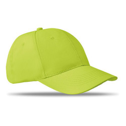 TAZOLA Šestipanelová čepice z bavlněného kepru, limetkově zelená