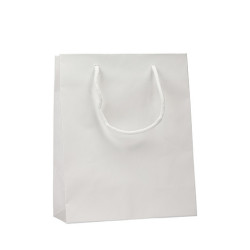 KOFIRA Papírová taška 25 x 11 x 31 cm, lamino lesk, bílá