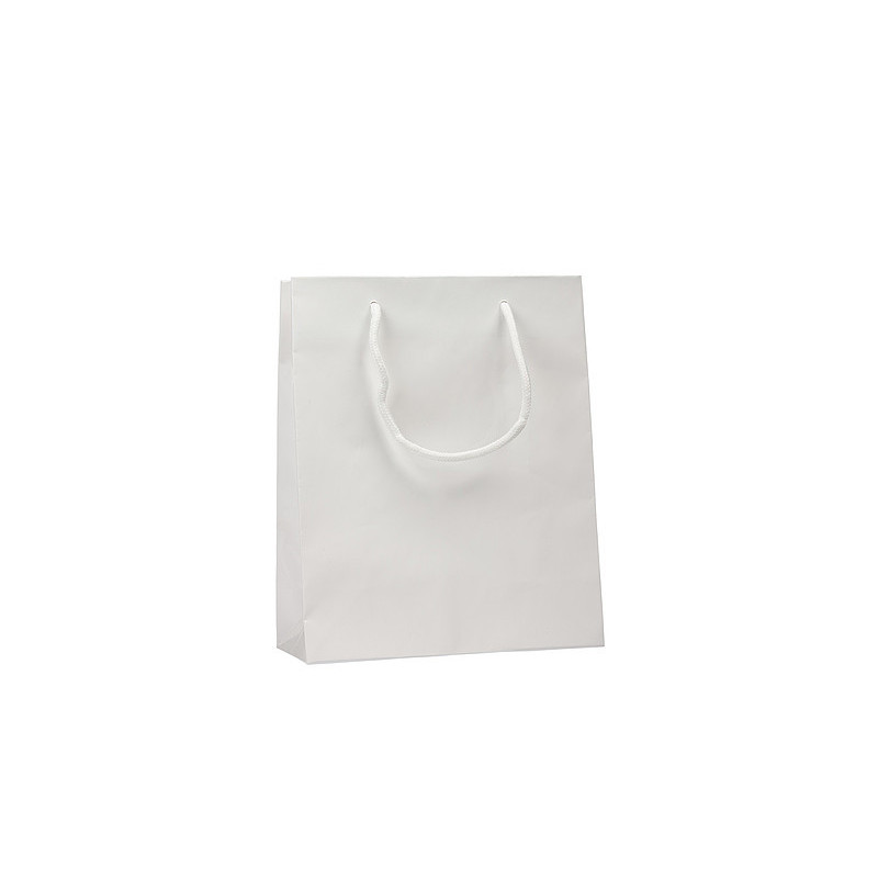 KOFIRA Papírová taška 25 x 11 x 31 cm, lamino lesk, bílá