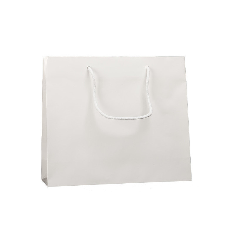 KOFIRA Papírová taška 32 x 10 x 27,5 cm, lamino lesk, bílá