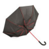 TELAMON Automatický holový deštník s pogumovanou rukojetí, černý s červenou konstrukcí