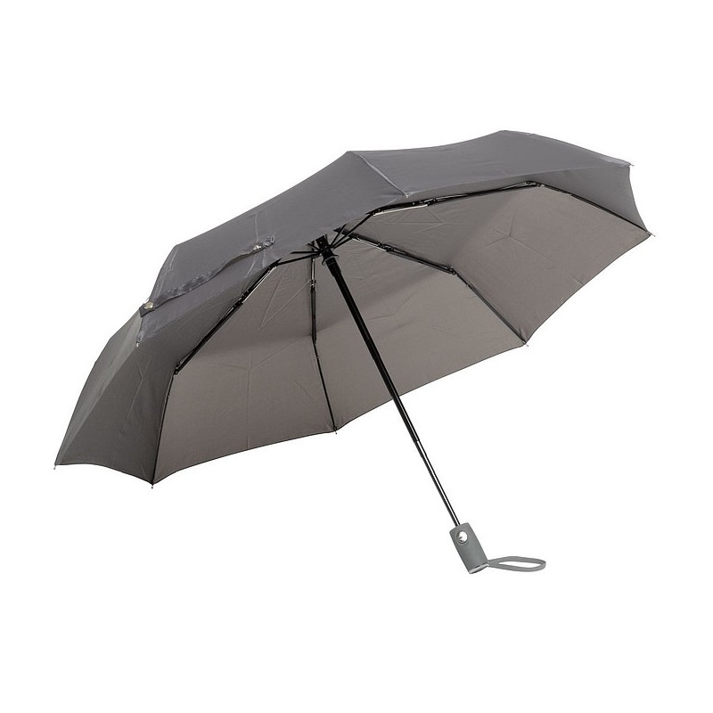 BURIAN Automatický větruvzdorný skládací deštník, šedý