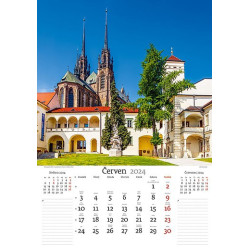 Nejkrásnější místa ČR 2024, nástěnný kalendář, prodloužená záda