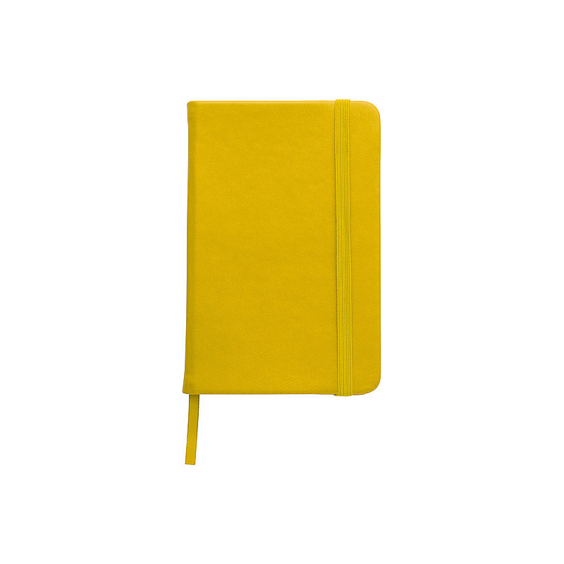 SABES Poznámkový blok A5 se záložkou a elastickým páskem, žlutý