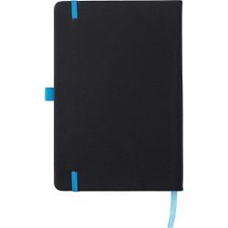 BARTAMUR Zápisník A5 s tvrdými černými deskami a barevnou gumičkou, bílý