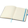 BARTAMUR Zápisník A5 s tvrdými černými deskami a barevnou gumičkou, světle modrý