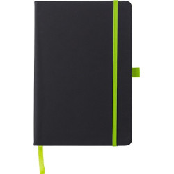 BARTAMUR Zápisník A5 s tvrdými černými deskami a barevnou gumičkou, zelený